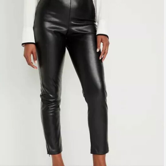 NWT Old Navy High Extra High Waisted Faux Leather Pant-Black - Picture 1 of 9